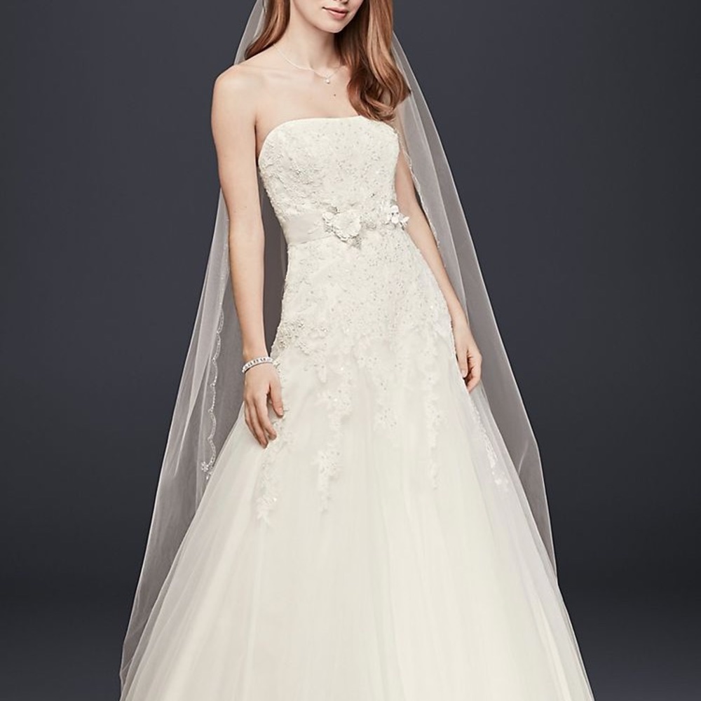 NWT! Strapless Tulle Wedding Dress w/ Beaded Lace